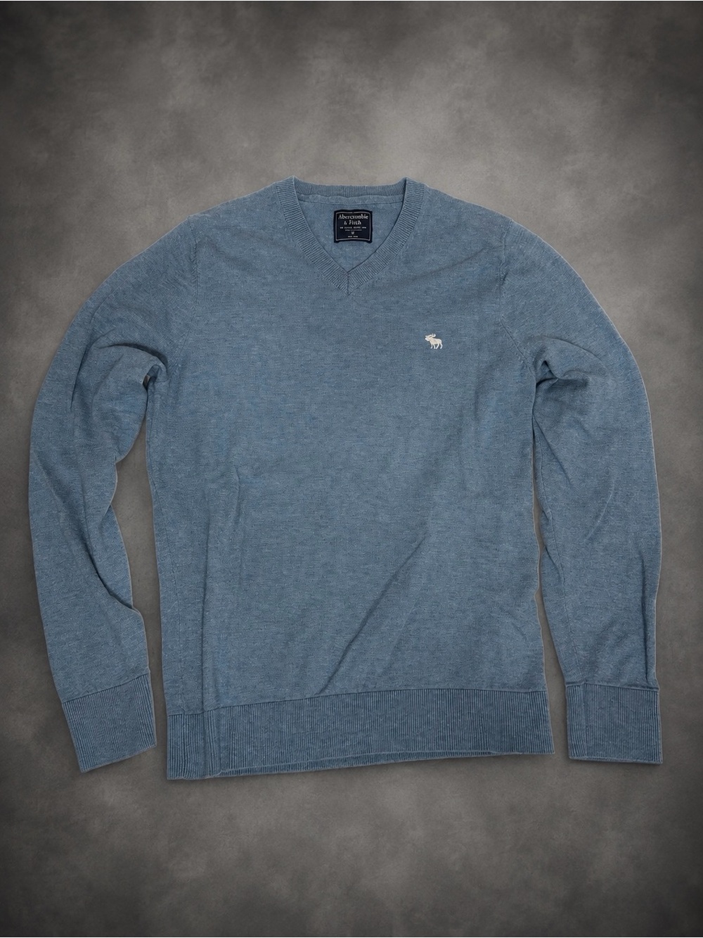 Abercrombie & Fitch Slate Blue V-Neck Sweater